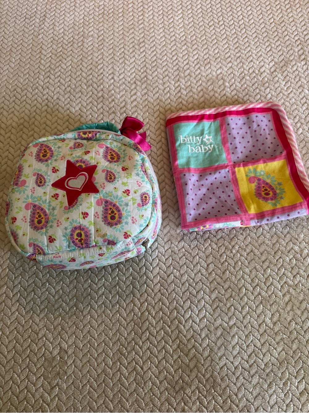 American Girl Bitty‎ Baby Paisley Starter Set Diaper Bag and Blanket